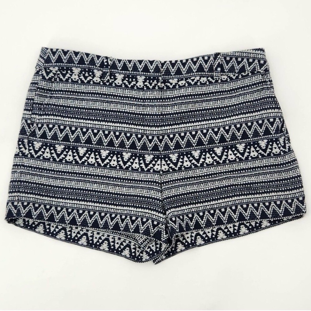 Ann Taylor Loft Tribal Print Textured Shorts in Navy and White